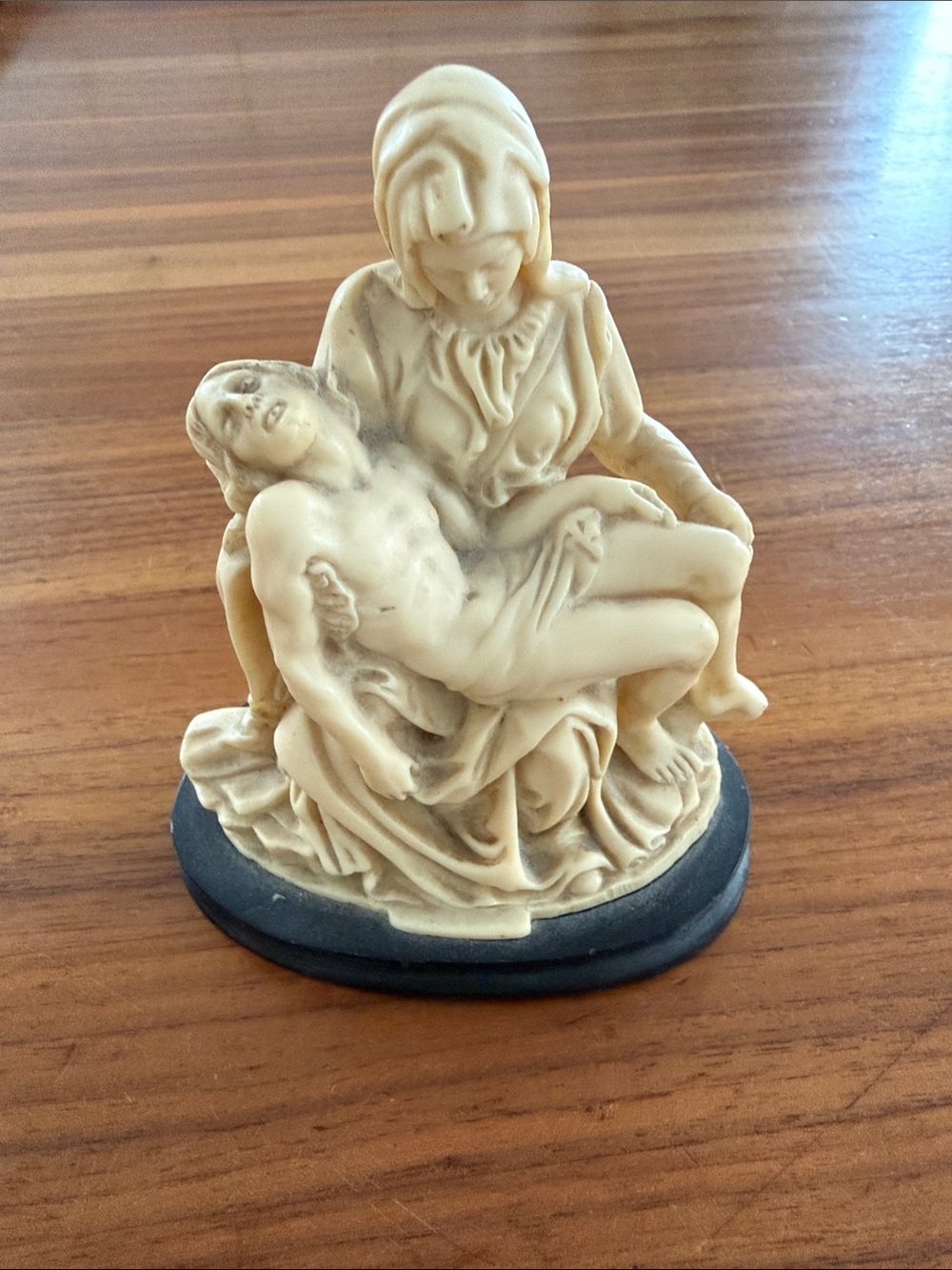 vintage A. Santini Pietà signed sculpture - Mary crawling Jesus